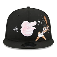 Casquette snapback New Era 9FIFTY noire pour homme, motif Looney Tunes Lola Bunny, Baltimore Orioles