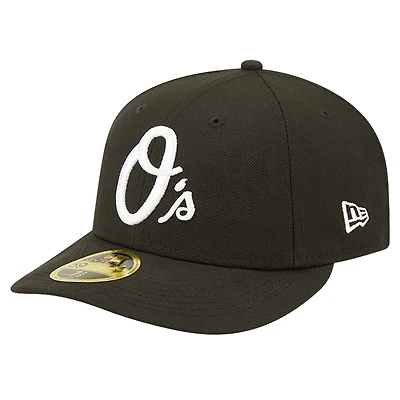 Casquette ajustée 59FIFTY à profil bas des Orioles de Baltimore New Era pour hommes, noire