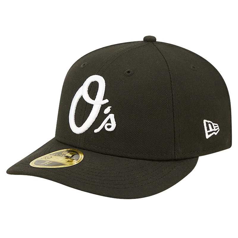 Casquette ajustée 59FIFTY à profil bas des Orioles de Baltimore New Era pour hommes, noire
