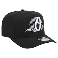 Men's New Era  Black Baltimore Orioles Motion A-Frame 9FIFTY Snapback Hat