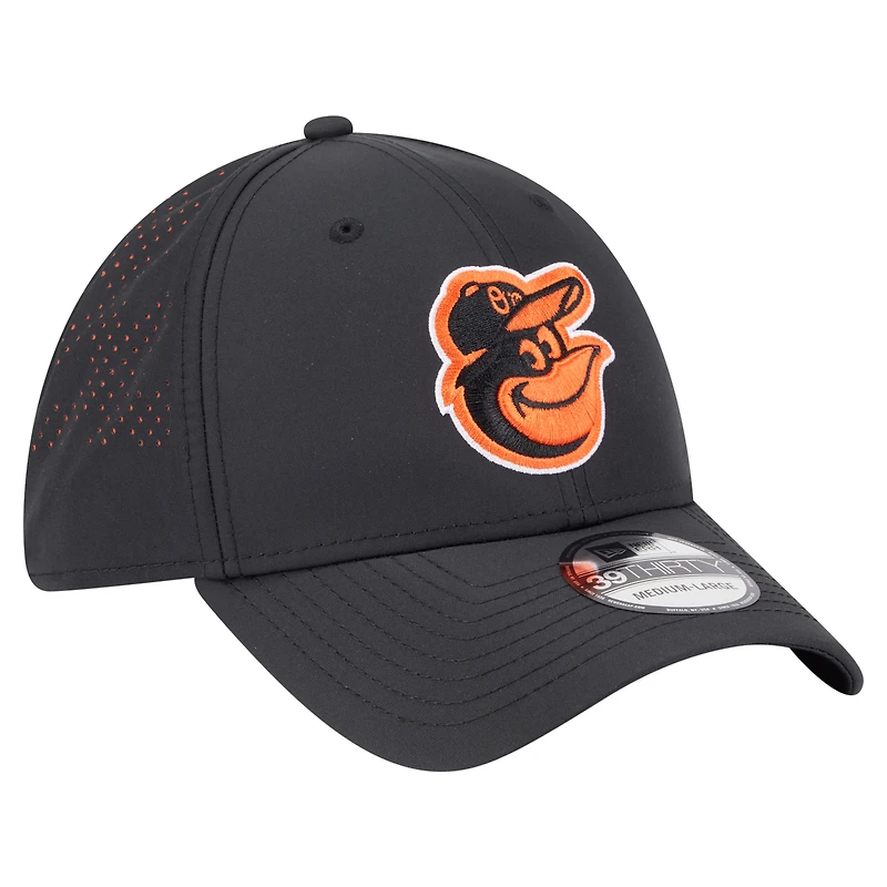 Men's New Era  Black Baltimore Orioles Night 39THIRTY Flex Hat