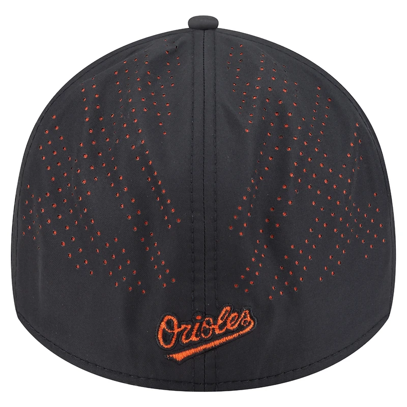 Men's New Era  Black Baltimore Orioles Night 39THIRTY Flex Hat