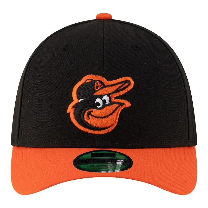Casquette New Era noire pour homme, réplique du joueur des Orioles de Baltimore, modèle 39THIRTY M-Crown Flex