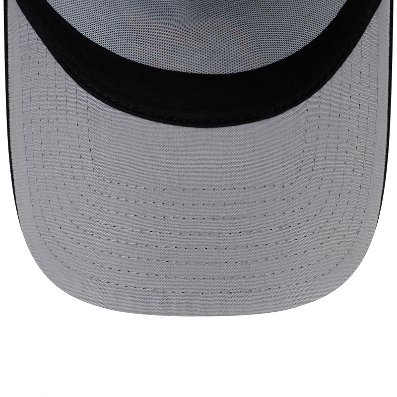Men's New Era Black Baltimore Orioles Side Script 9FORTY A-Frame Trucker Adjustable Hat