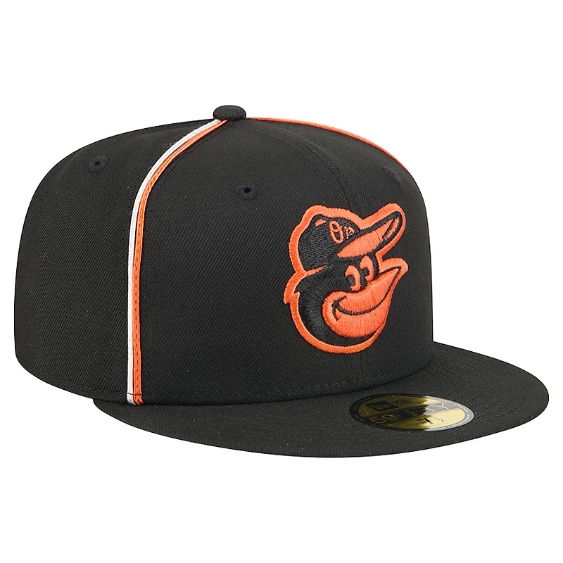 Casquette ajustée 59FIFTY Soutache noire des Baltimore Orioles de New Era pour homme