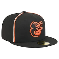 Casquette ajustée 59FIFTY Soutache noire des Baltimore Orioles de New Era pour homme