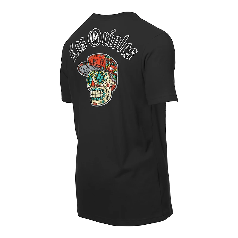 T-shirt New Era noir pour homme avec motif Sugar Skulls des Baltimore Orioles