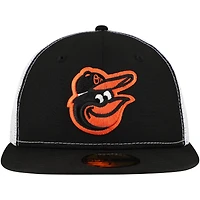 Casquette ajustée de camionneur 59FIFTY noire couleur l'équipe des Orioles Baltimore New Era pour hommes