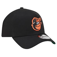 Casquette ajustable 9FORTY couleur équipe A-Frame New Era pour hommes, noire, Baltimore Orioles