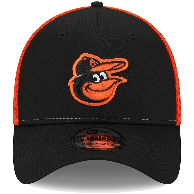 Casquette Flex New Era Baltimore Orioles Team Neo 39THIRTY noire pour homme