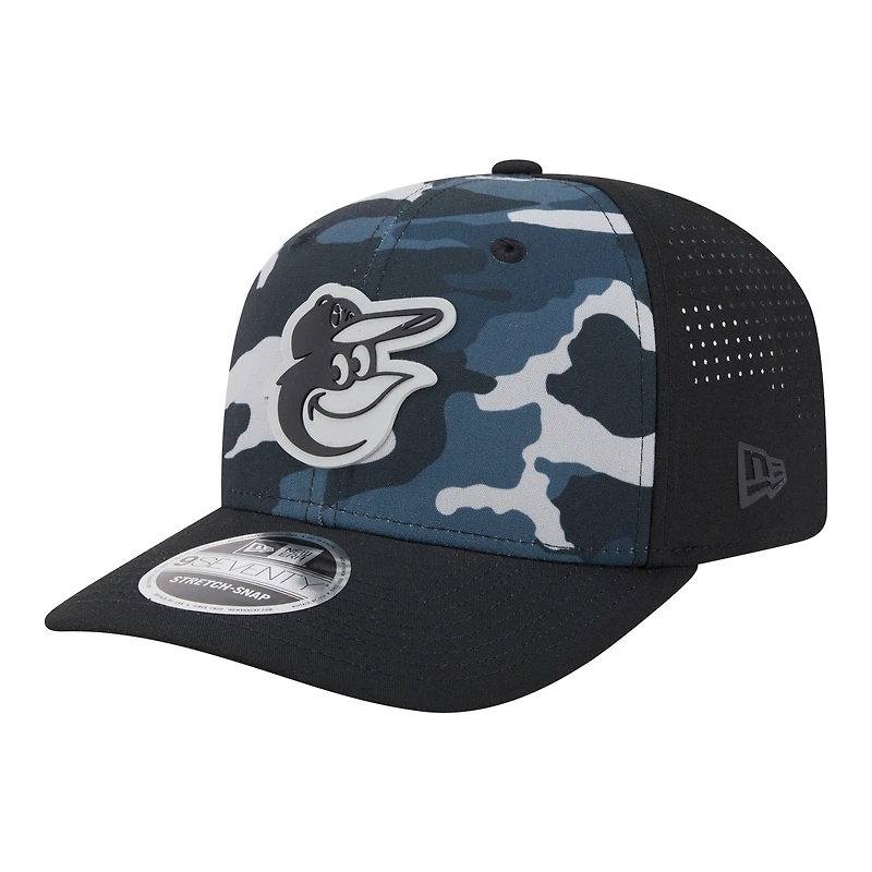 Casquette New Era noire pour homme Baltimore Orioles 9SEVENTY à fermeture extensible