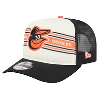 Casquette snapback New Era 9FIFTY Trucker crème/noire pour homme, motif Baltimore Orioles Banner