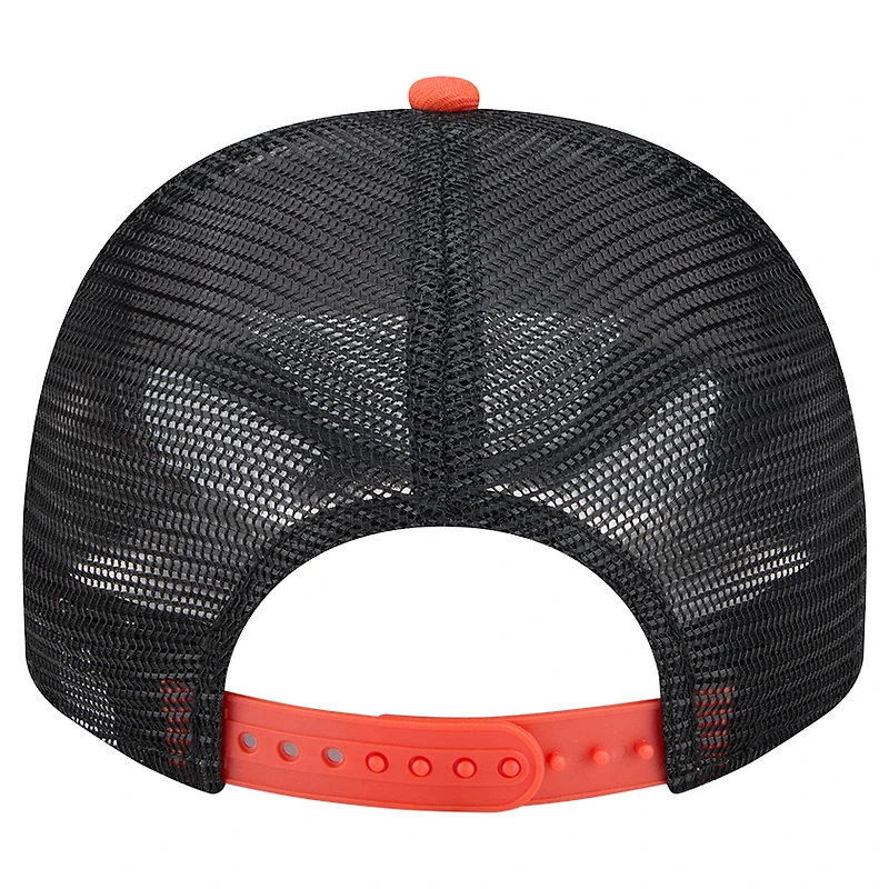 Men's New Era Cream/Black Baltimore Orioles Banner A-Frame 9FIFTY Trucker Snapback Hat