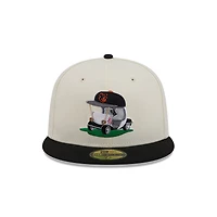 Men's New Era  Cream/Black Baltimore Orioles Bullpen Cart 59FIFTY Fitted Hat