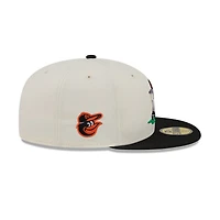 Men's New Era  Cream/Black Baltimore Orioles Bullpen Cart 59FIFTY Fitted Hat