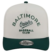 Men's New Era  Cream/Dark Green Baltimore Orioles Chrome A-Frame 9FIFTY Snapback Hat