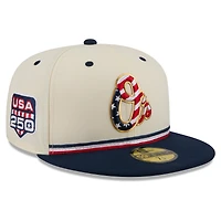 Casquette ajustée New Era crème/marine Baltimore Orioles USA 250 Fourth of July 59FIFTY pour homme