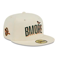 Casquette ajustée New Era City Connect 59FIFTY crème pour homme, Baltimore Orioles 2026