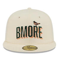 Casquette ajustée New Era City Connect 59FIFTY crème pour homme, Baltimore Orioles 2026