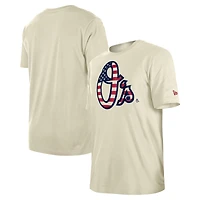 T-shirt crème New Era pour hommes Baltimore Orioles Americana Flag Fill