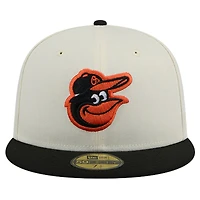 Casquette ajustée New Era Chrome 59FIFTY pour homme, couleur crème, Baltimore Orioles