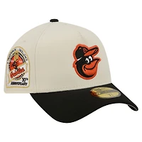 Men's New Era  Cream Baltimore Orioles Chrome A-Frame 59FORTY Fitted Hat
