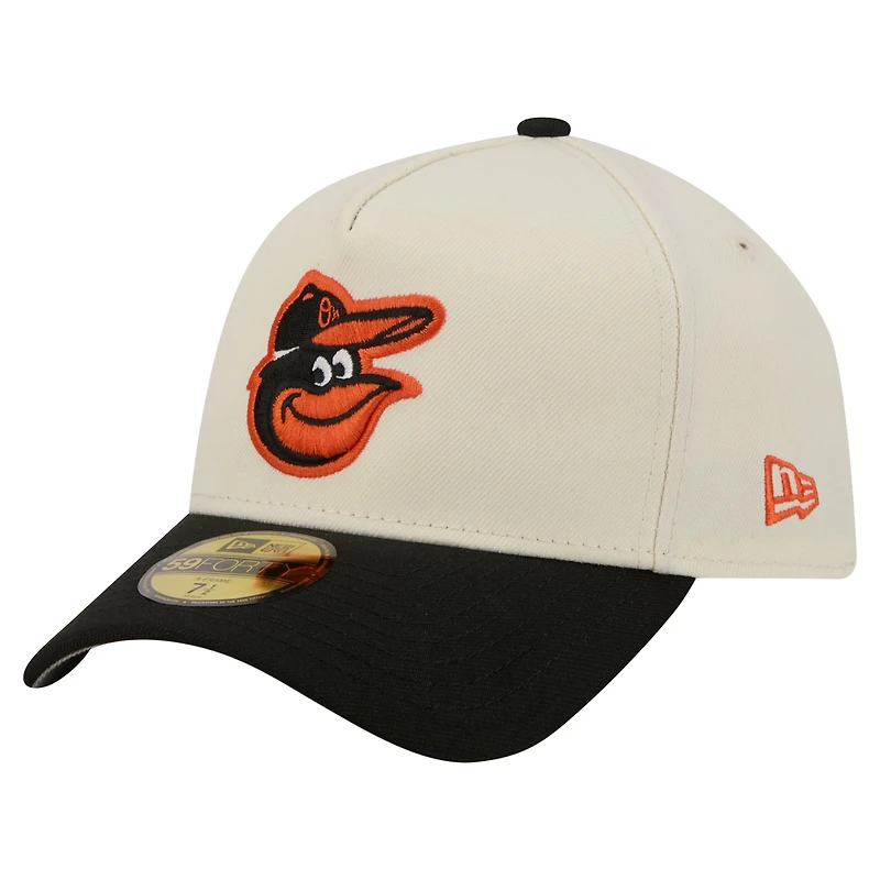Casquette ajustée New Era crème Baltimore Orioles 59FORTY pour homme