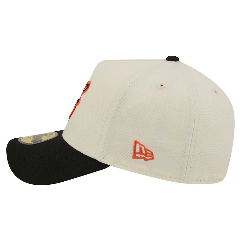 Men's New Era Cream Baltimore Orioles Chrome A-Frame 59FORTY Fitted Hat