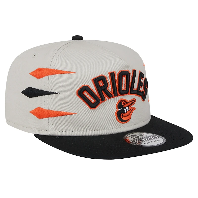Casquette Snapback Iron Golfer Baltimore Orioles de New Era pour homme, couleur crème