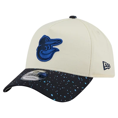 Casquette ajustable New Era 9FORTY crème pour homme des Baltimore Orioles Speckle A-Frame