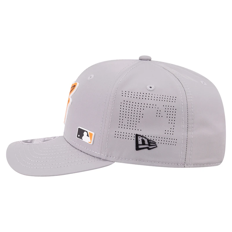 Men's New Era Gray Baltimore Orioles Laser Perforated 9SEVENTY Adjustable Hat