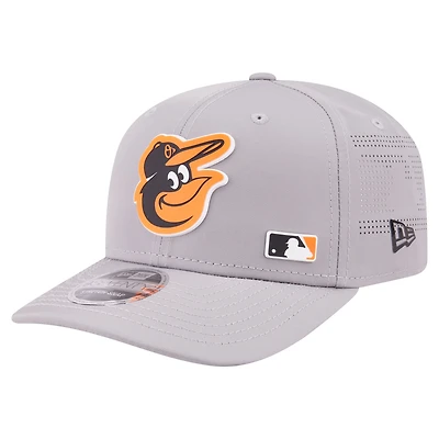 Men's New Era Gray Baltimore Orioles Laser Perforated 9SEVENTY Adjustable Hat