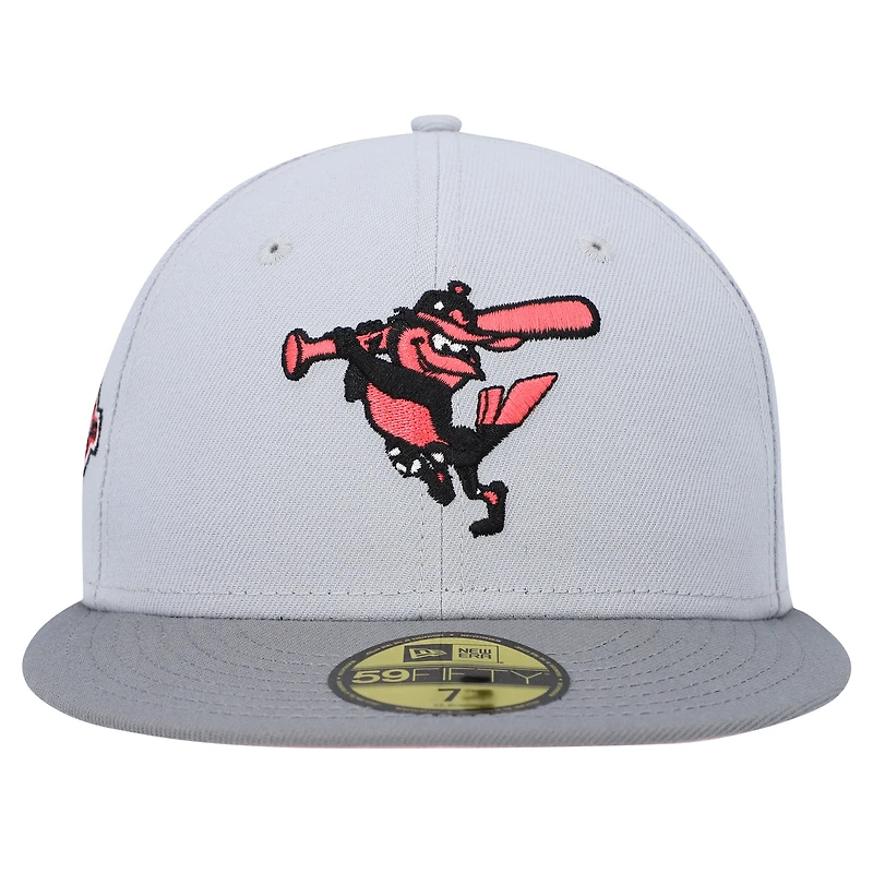 Casquette ajustée 59FIFTY MLB x Staple Collection New Era pour hommes, grise, Baltimore Orioles
