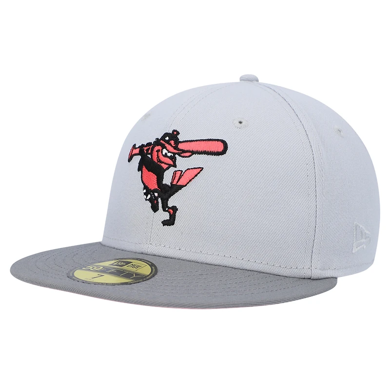 Casquette ajustée 59FIFTY MLB x Staple Collection New Era pour hommes, grise, Baltimore Orioles