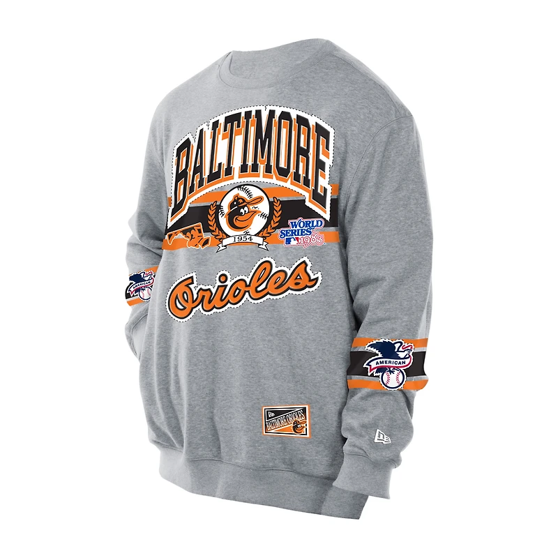 Men's New Era Gray Baltimore Orioles Sport Classics Sweatshirt