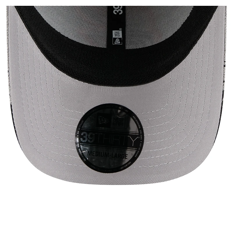 Men's New Era Gray Baltimore Orioles Visor Paint Splatter 39THIRTY Flex Hat