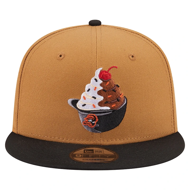 Casquette snapback New Era 9FIFTY kaki/noir Baltimore Orioles Ice Cream pour homme