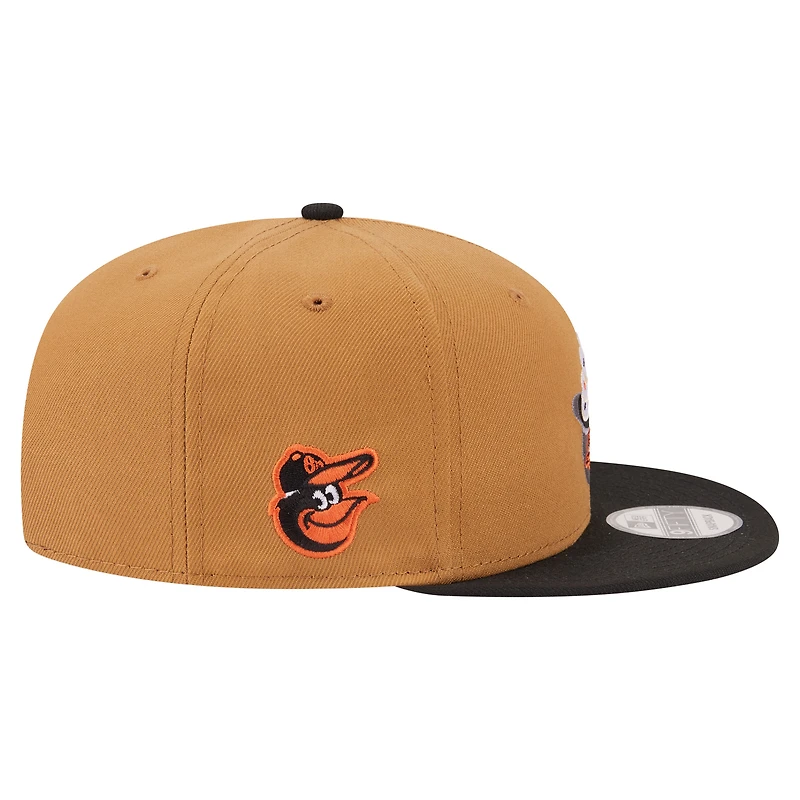 Men's New Era Khaki/Black Baltimore Orioles Ice Cream 9FIFTY Snapback Hat