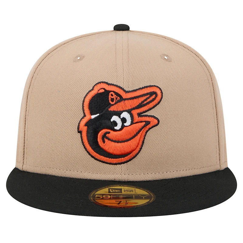 Casquette ajustée 59FIFTY Baltimore Orioles kaki New Era pour homme