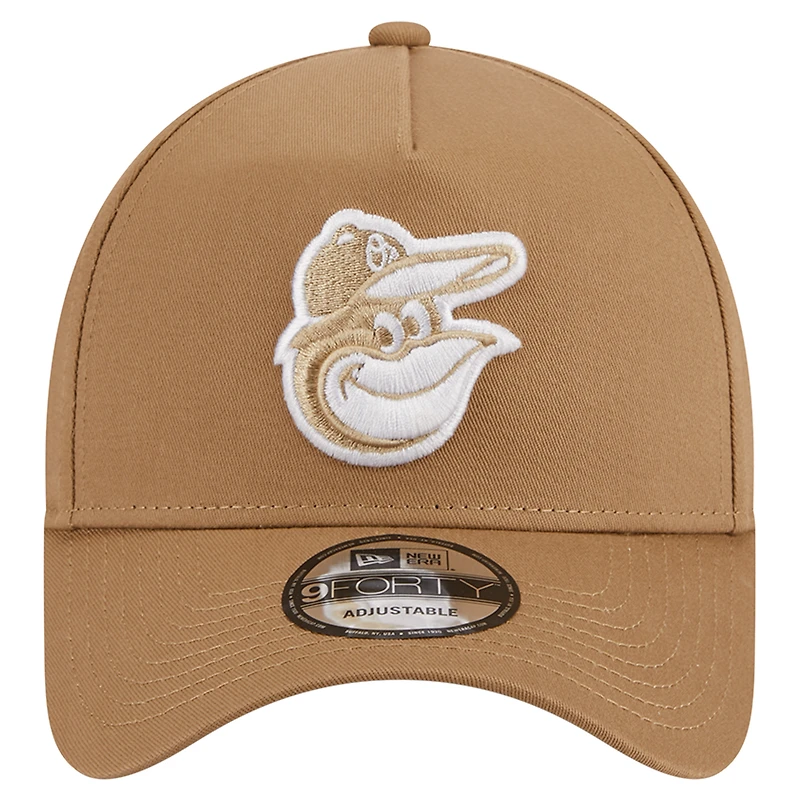 Men's New Era Khaki Baltimore Orioles A-Frame 9FORTY Adjustable Hat