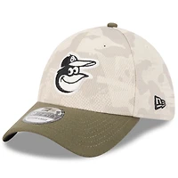 Casquette 39THIRTY Flex pour homme, beige clair/olive, Baltimore Orioles 2025, Armed Forces Day