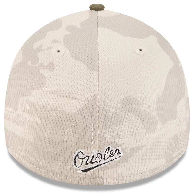 Casquette 39THIRTY Flex pour homme, beige clair/olive, Baltimore Orioles 2025, Armed Forces Day