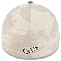 Casquette 39THIRTY Flex pour homme, beige clair/olive, Baltimore Orioles 2025, Armed Forces Day