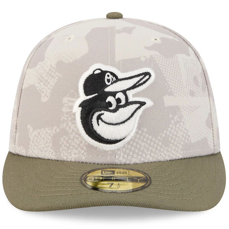 Casquette ajustée 59FIFTY pour homme, beige clair/olive, Baltimore Orioles 2025, Armed Forces Day