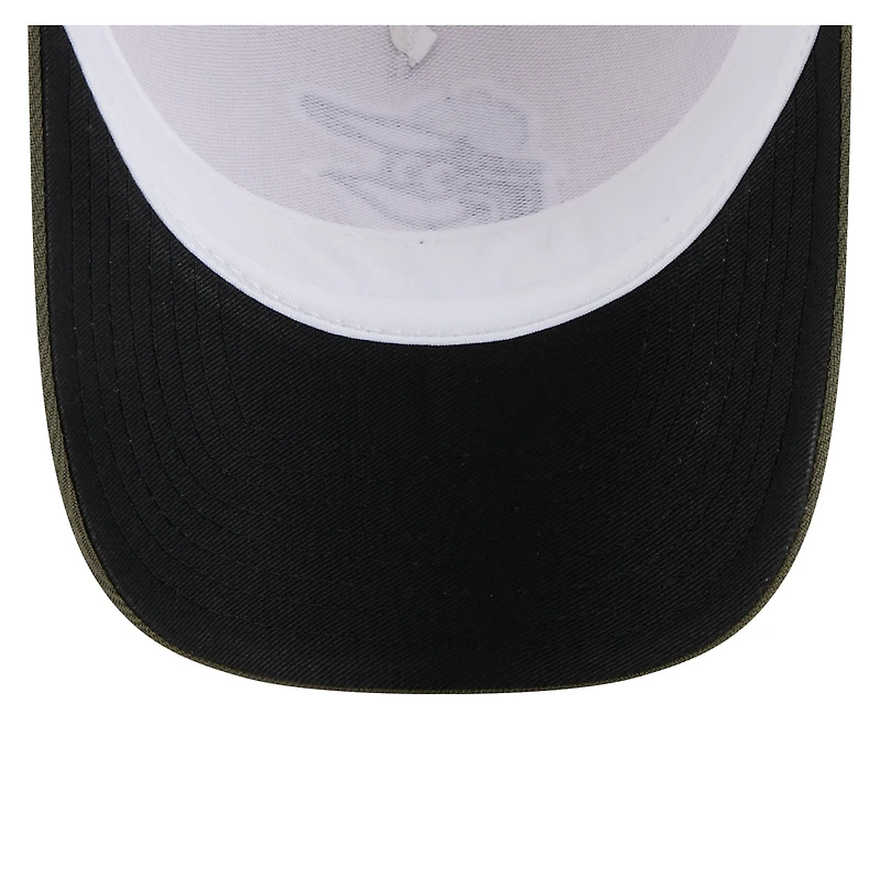 Men's New Era Light Beige/Olive Baltimore Orioles 2025 Armed Forces Day 9FORTY M-Crown A-Frame Adjustable Hat
