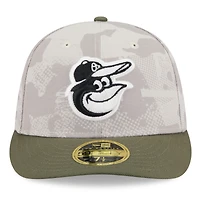 Casquette ajustée 59FIFTY pour homme, modèle New Era, beige clair/olive, Baltimore Orioles 2025 Armed Forces Day