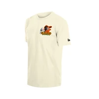 T-shirt naturel New Era pour hommes, Baltimore Orioles Dia de los Muertos Sugar Skull