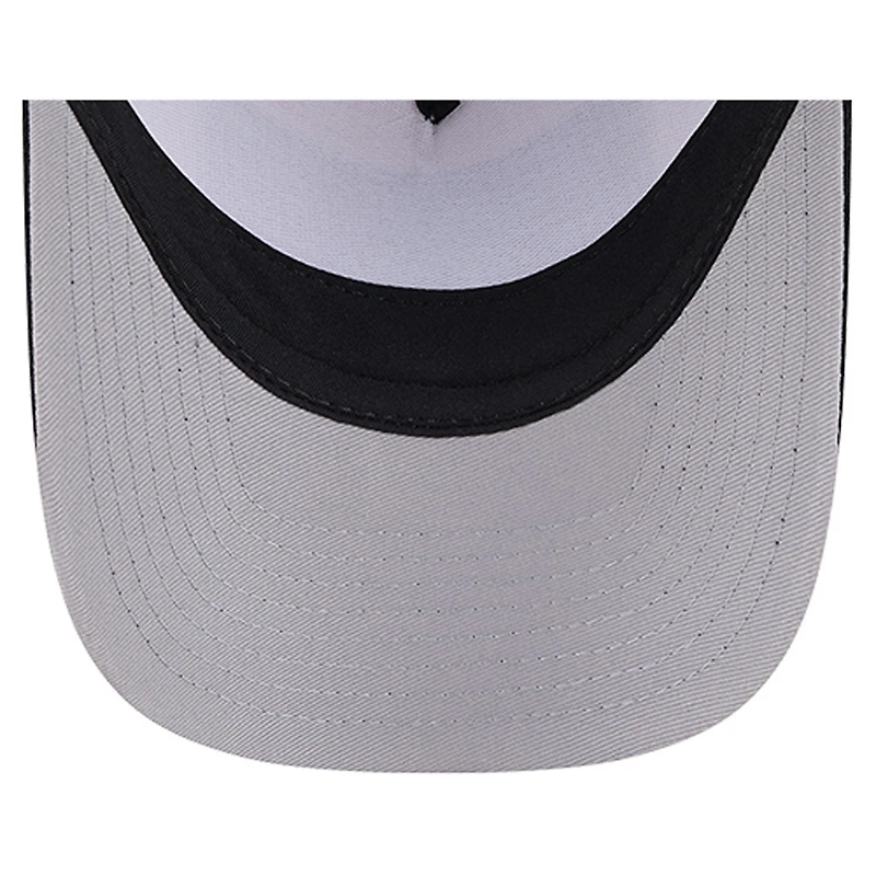 Men's New Era Stone/Black Baltimore Orioles Text A-Frame Trucker 9FORTY Hat