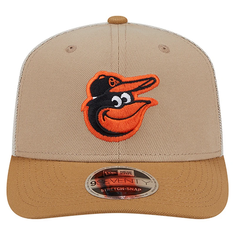 Men's New Era Stone Baltimore Orioles 9SEVENTY Trucker Adjustable Hat