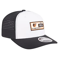 Men's New Era White/Black Baltimore Orioles Established Patch 9SEVENTY Adjustable Hat